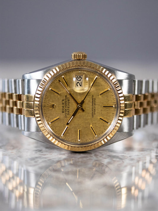1985 Rolex Datejust 16013 Champagne Linen Dial