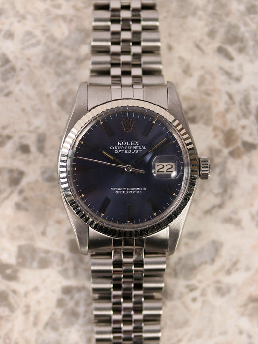 1980 Rolex Datejust 16014 Deep Blue Sunburst Dial