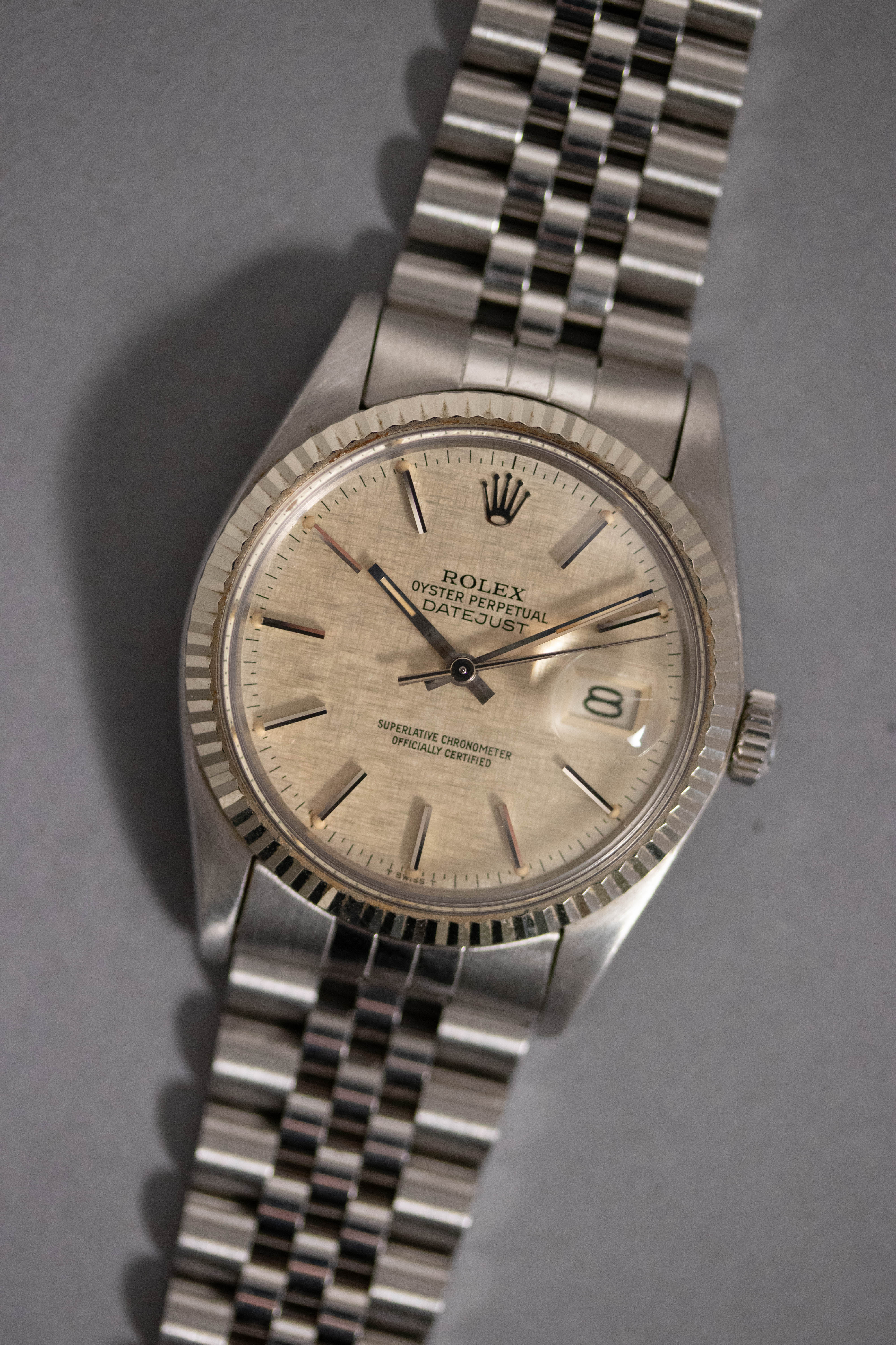 1981 Rolex Datejust 16014 Silver Linen